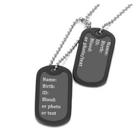 Collier plaques militaire personnalisé